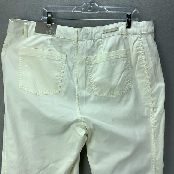 Soft Surroundings Pants Womens 20W Cream White Wide Leg‎ Full Length Hem Slits - Picture 5 of 15